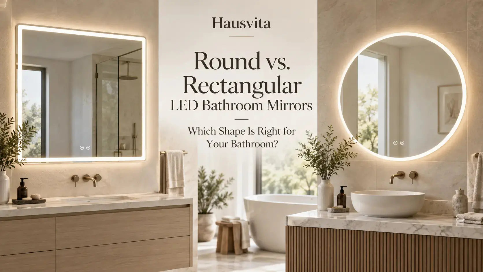 Round vs. Rectangular LED Bathroom Mirrors: Which Shape Is Right for Your Bathroom? HAUSVITA