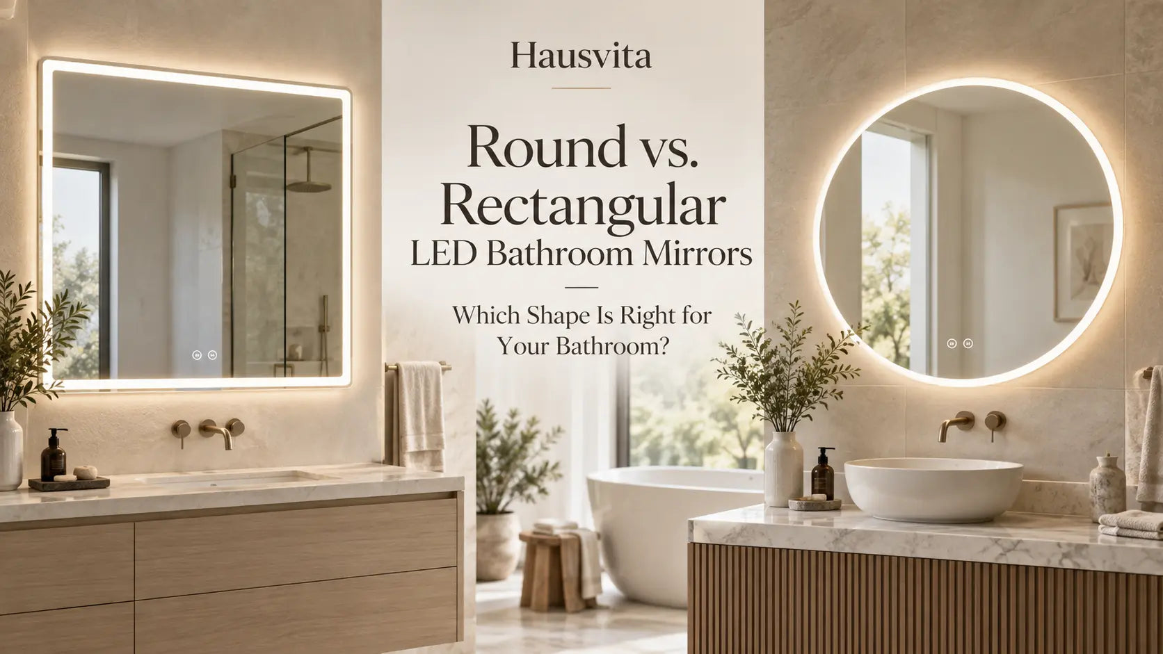 Round vs. Rectangular LED Bathroom Mirrors: Which Shape Is Right for Your Bathroom? HAUSVITA
