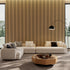 MDF White Oak Acoustic Slat Wood Wall Panels with 3 Sides Fully Wrapped