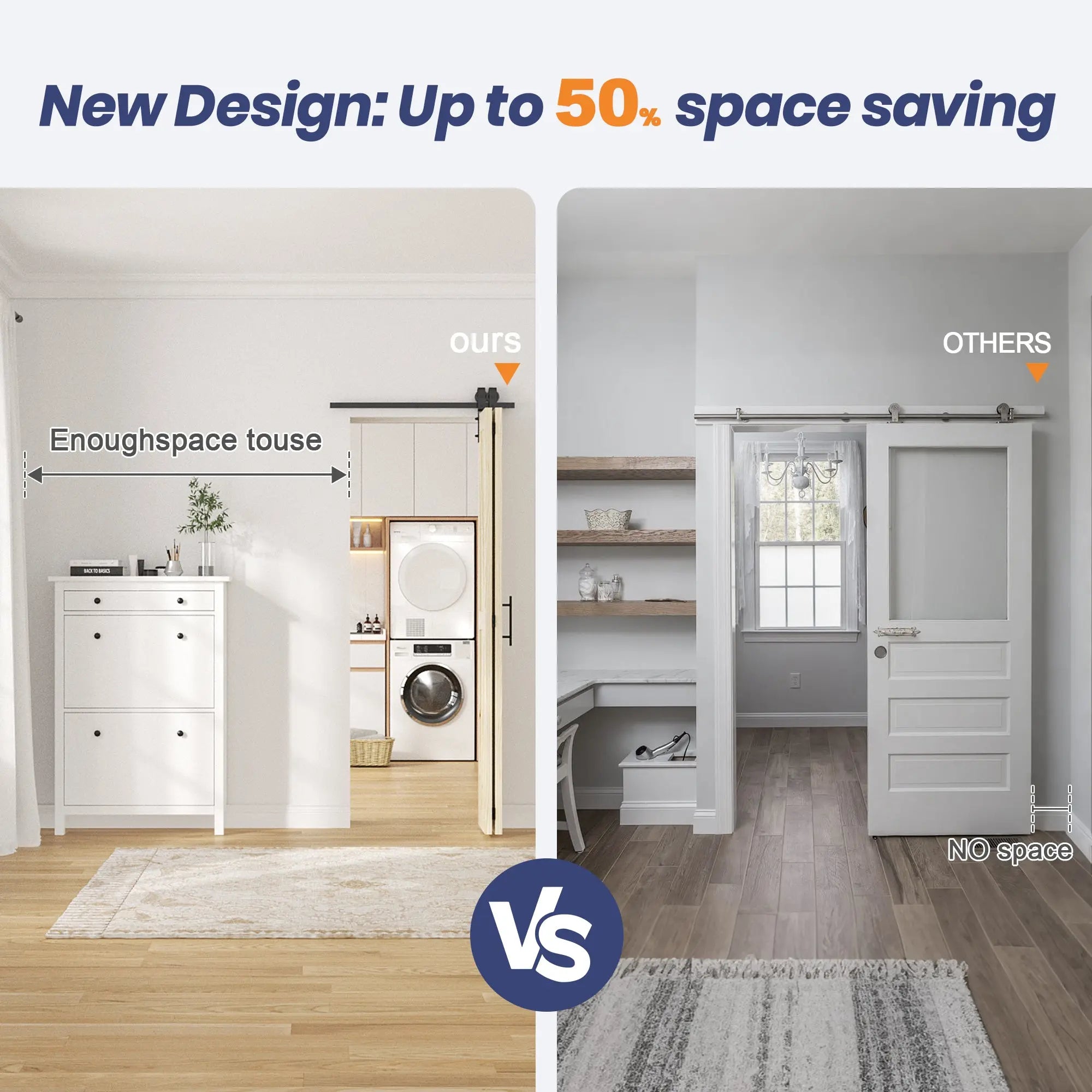 30in x 84in Bifold Barn Door with Hardware Kit 