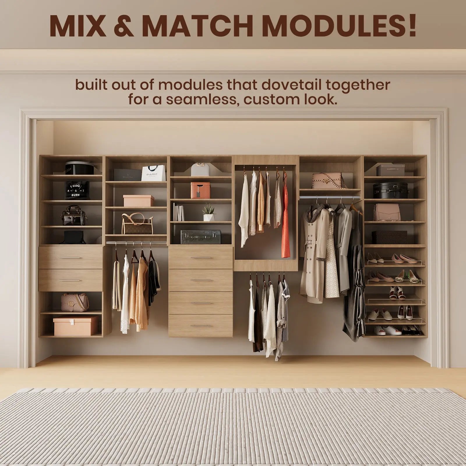 4 Drawer Hutch Base Closet 