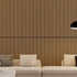 MDF White Oak Acoustic Slat Wood Wall Panels with 3 Sides Fully Wrapped