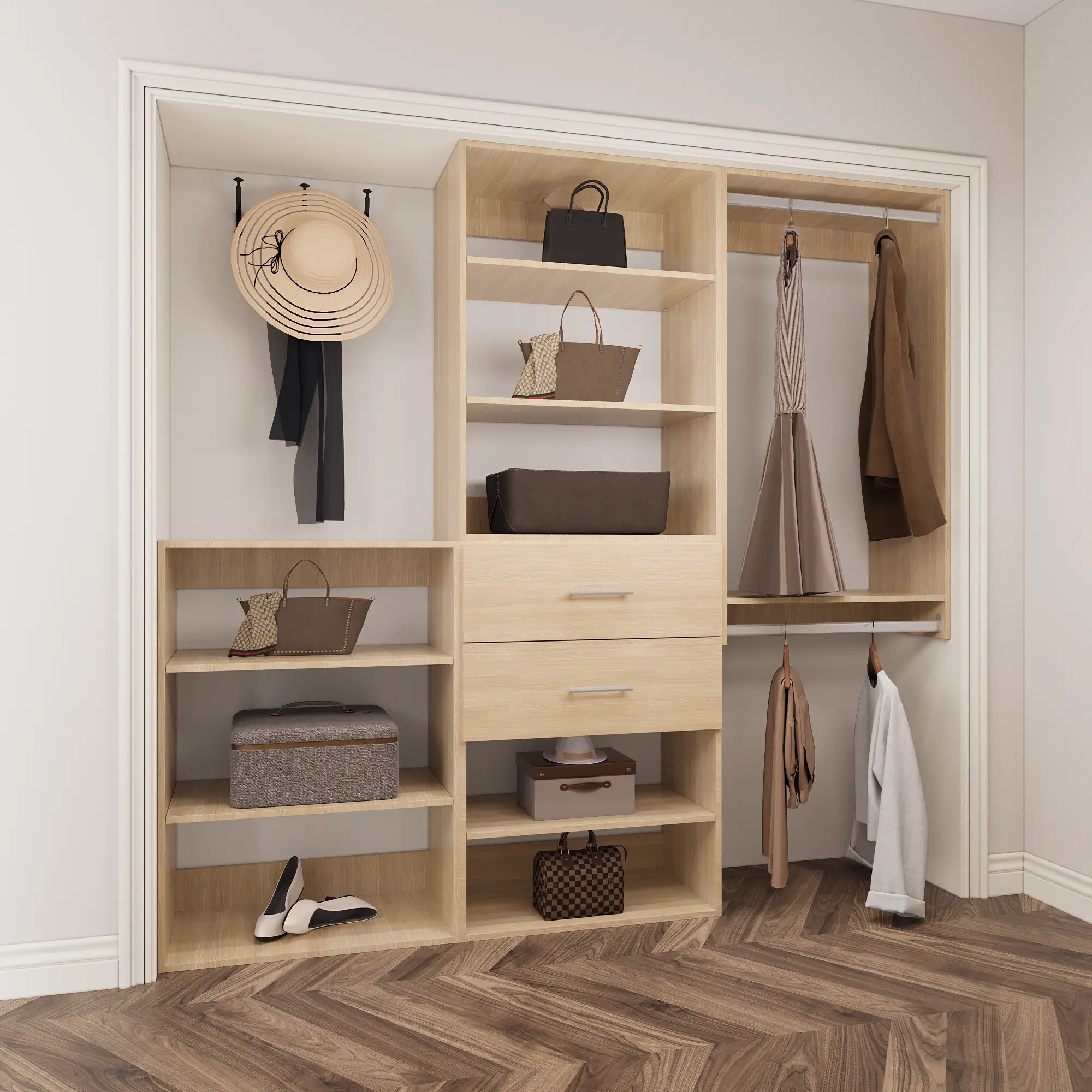 58.5-94.5'' W Closet System Starter Kit 