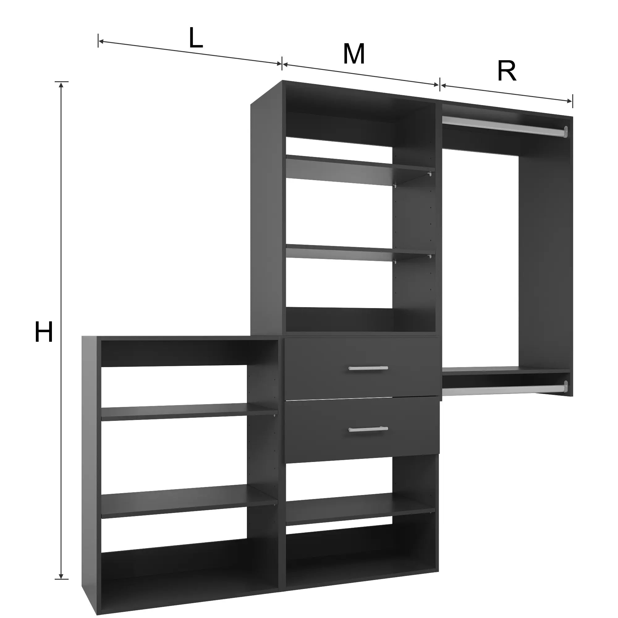 58.5-94.5'' W Closet System Starter Kit 