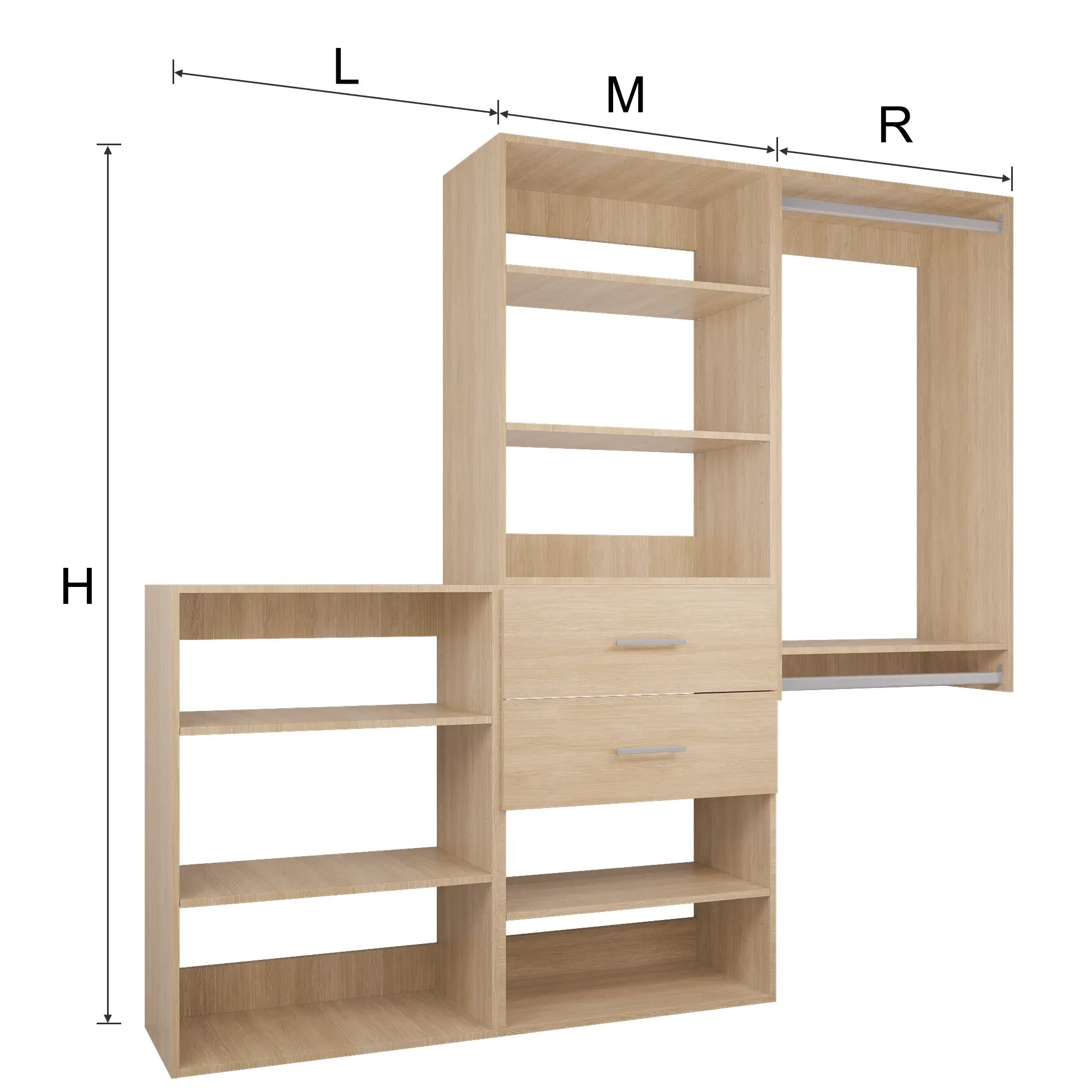 58.5-94.5'' W Closet System Starter Kit 
