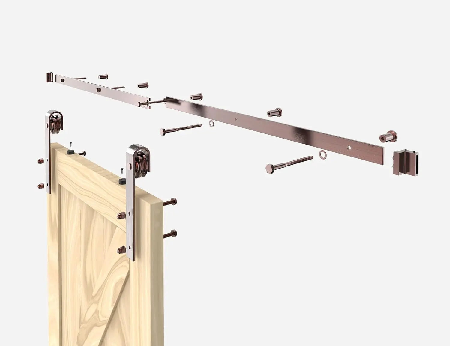6.6FT Colorful Sliding Barn Door Hardware Track Kit for 1 Doors, J Shape(No Door) 