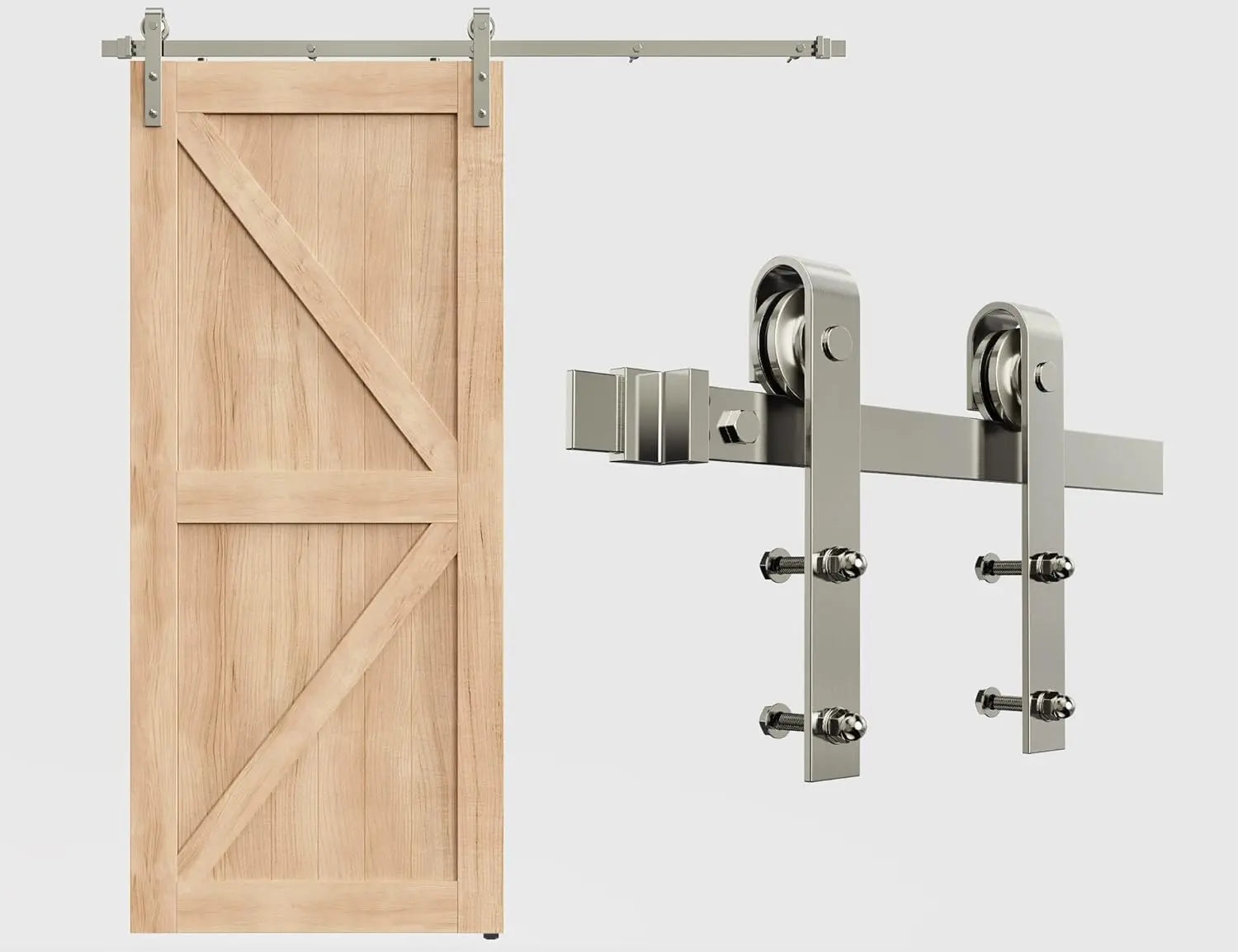 6.6FT Colorful Sliding Barn Door Hardware Track Kit for 1 Doors, J Shape(No Door) 