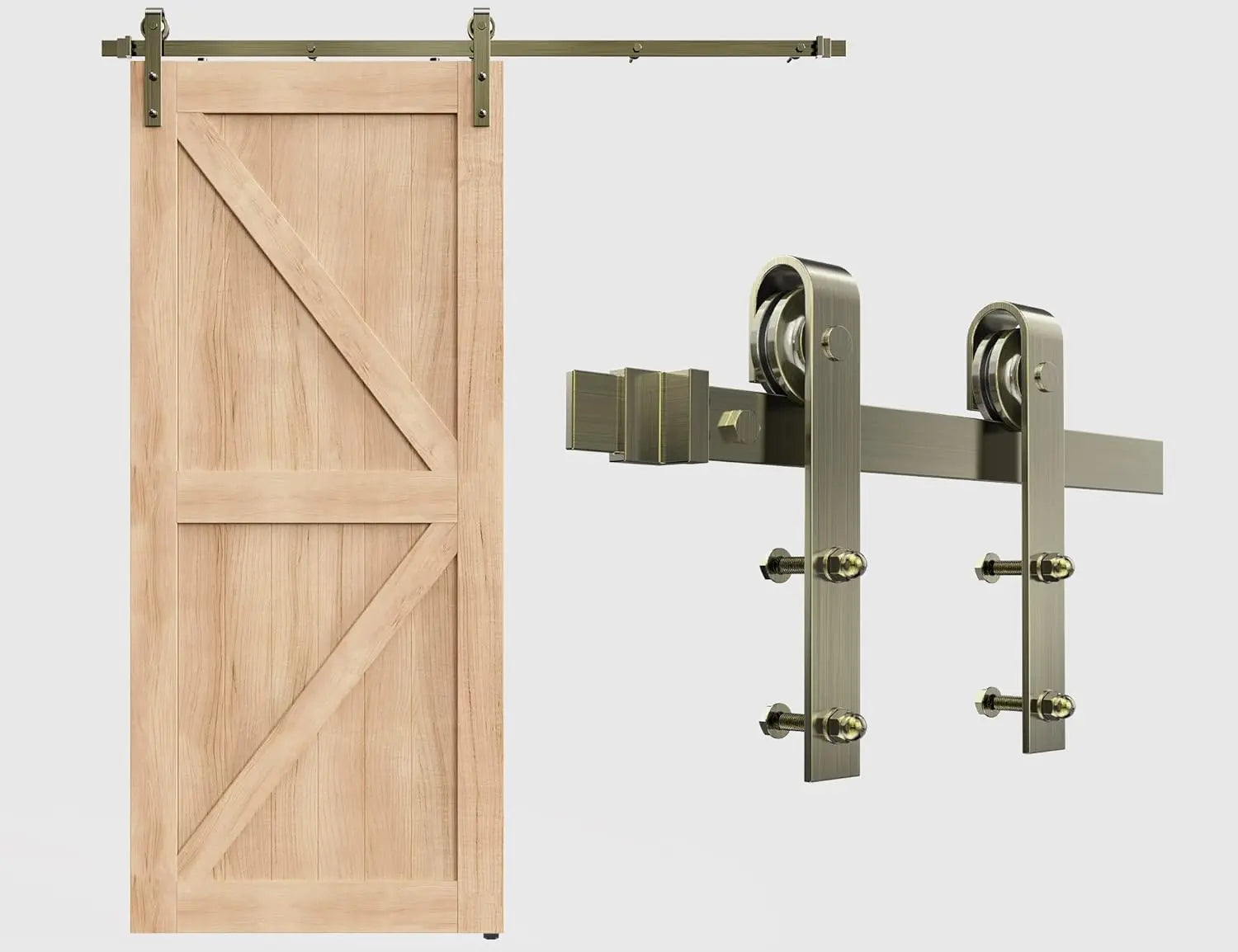 6.6FT Colorful Sliding Barn Door Hardware Track Kit for 1 Doors, J Shape(No Door) 
