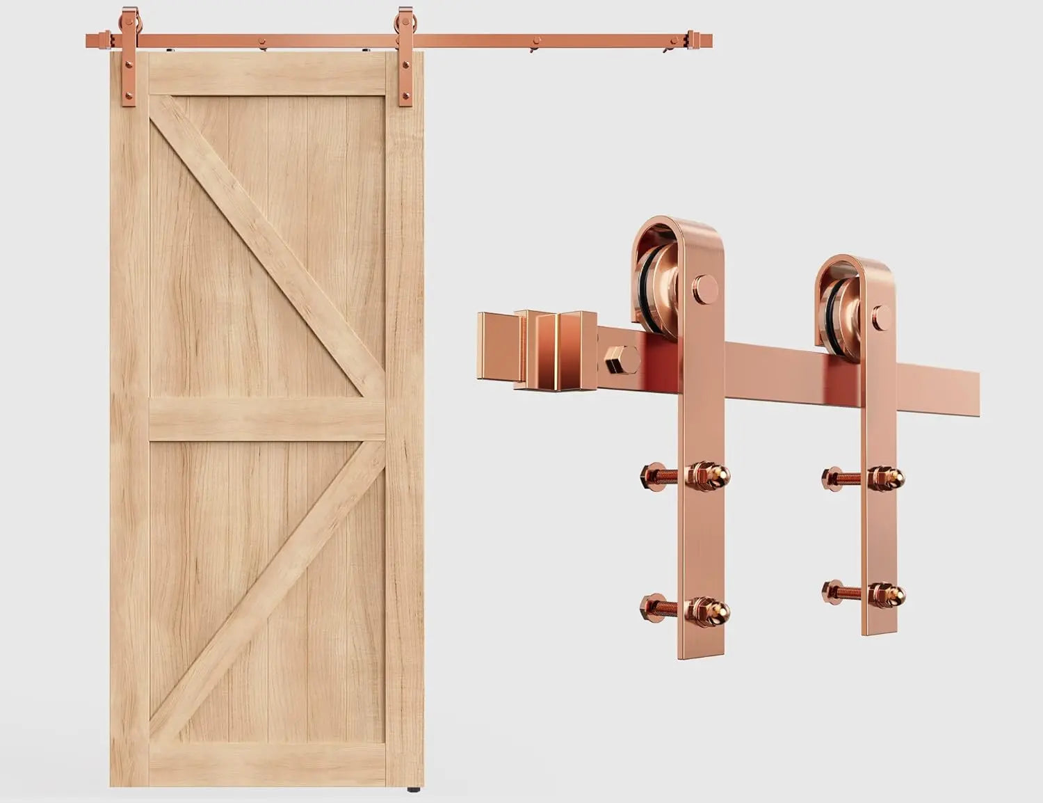 6.6FT Colorful Sliding Barn Door Hardware Track Kit for 1 Doors, J Shape(No Door) 