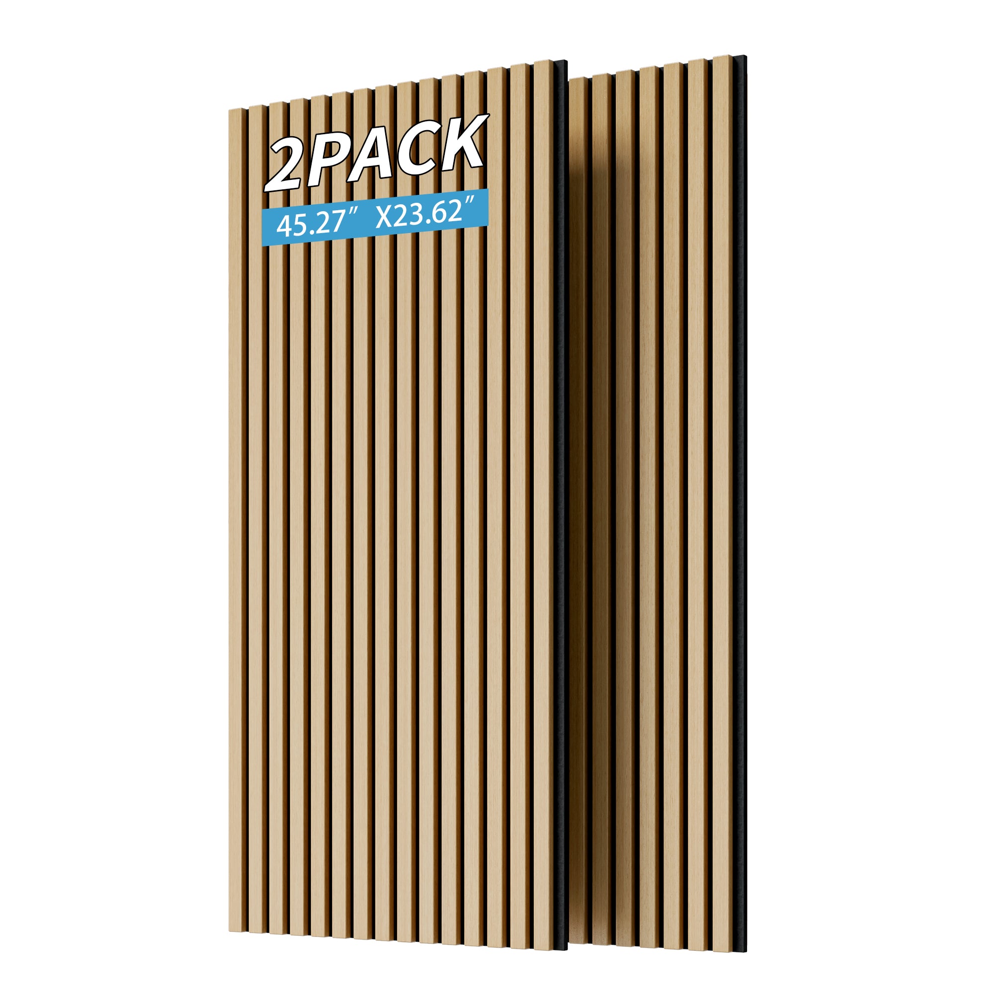 MDF White Oak Acoustic Slat Wood Wall Panels with 3 Sides Fully Wrapped