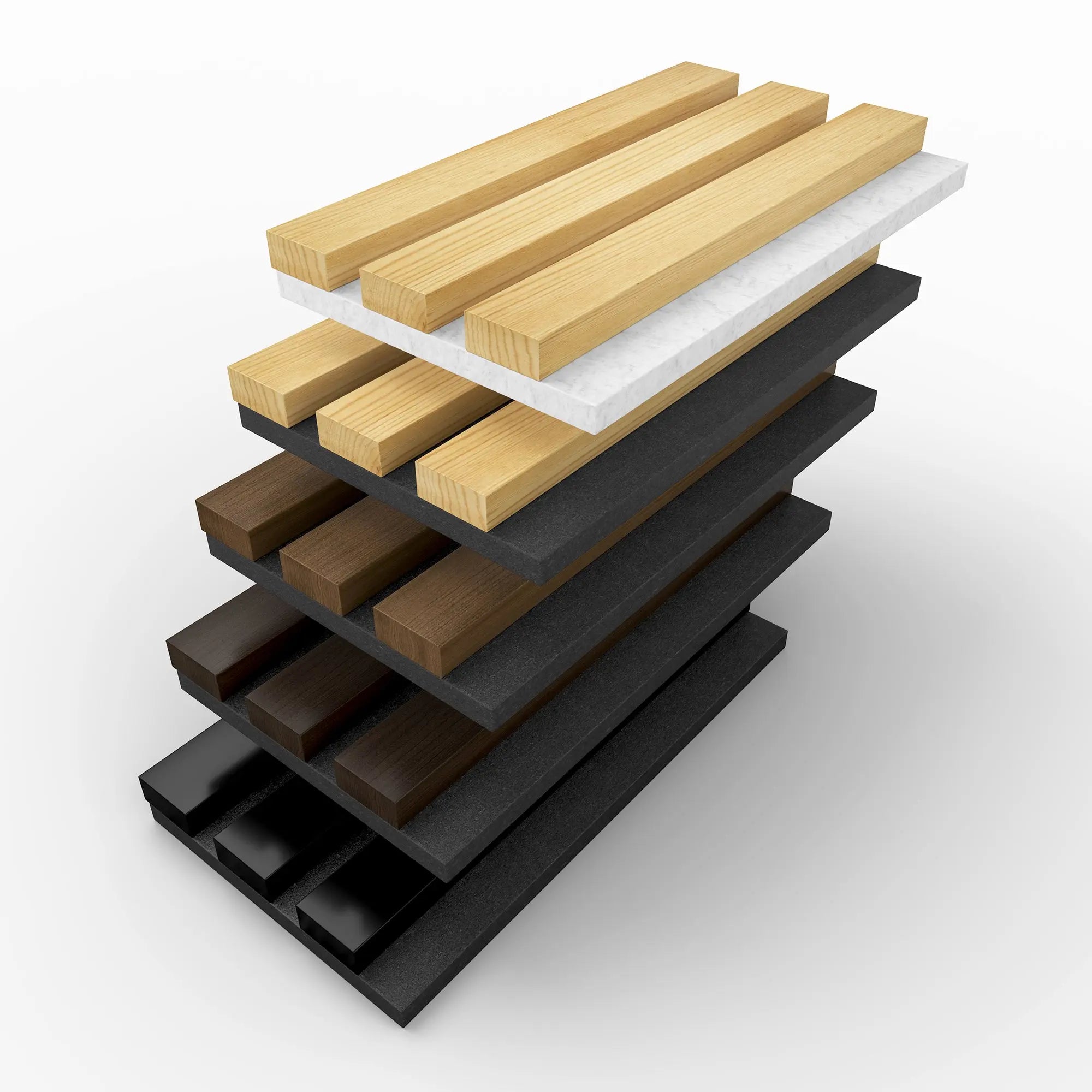 Acoustic Slat Wood Panels Full Sample Box (5 colors) 