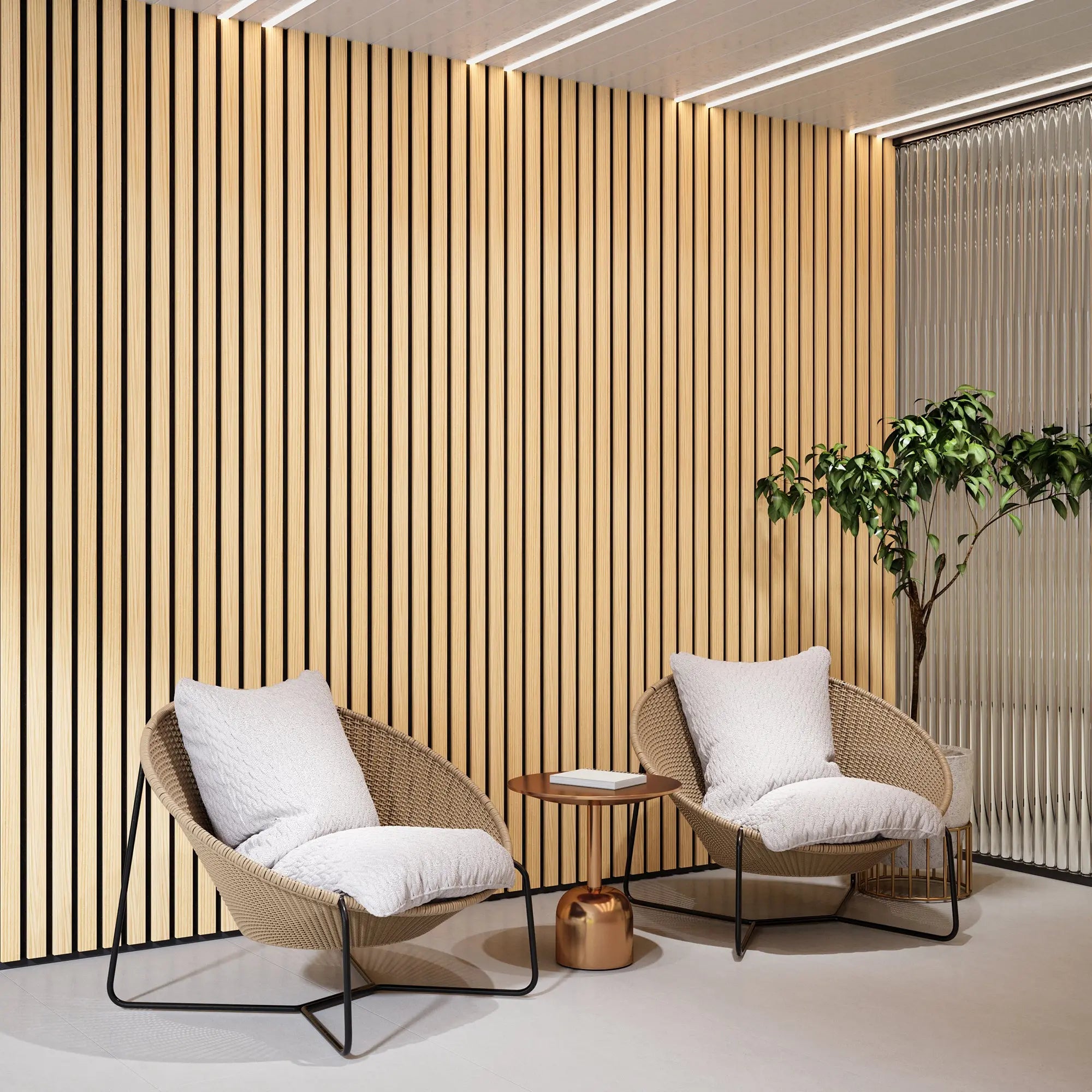 Acoustic Soild Wood Wall Panels (Broad Strip) 