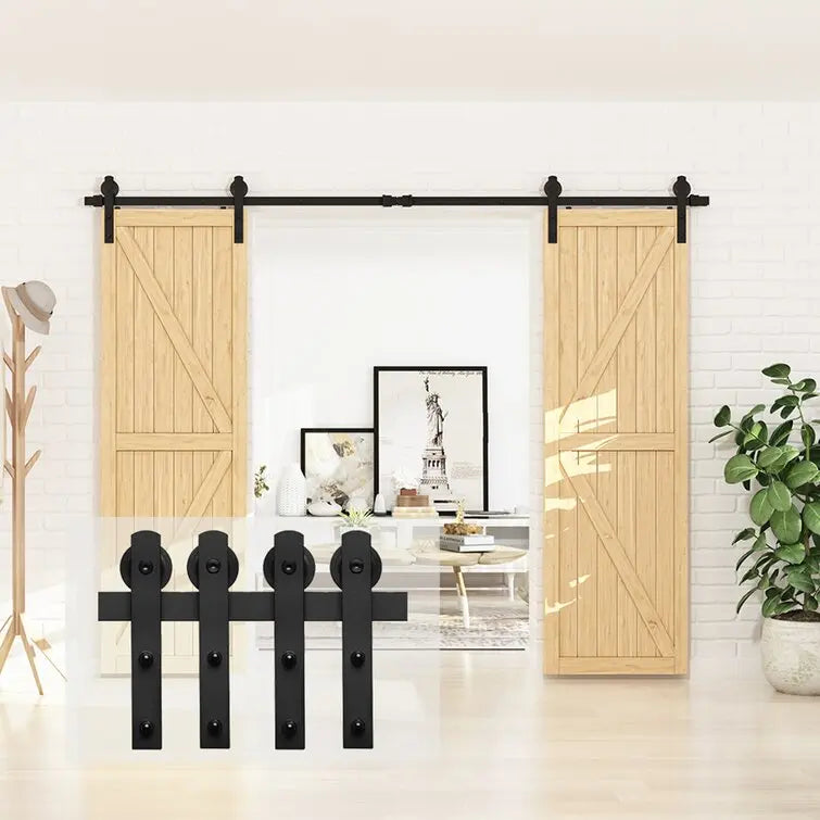 Barn Door Track Kit for Double Door (No Door) 