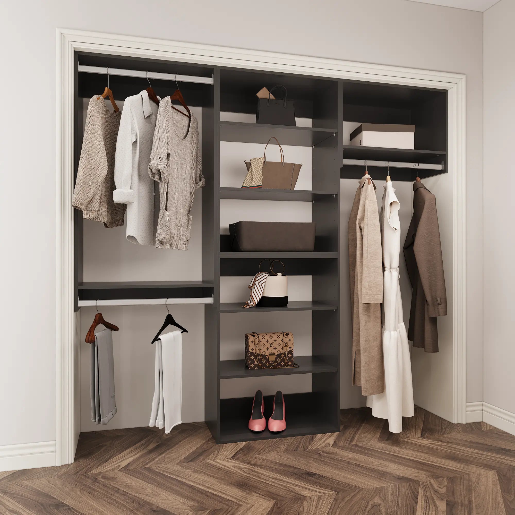 Bedroom Open Closet System 