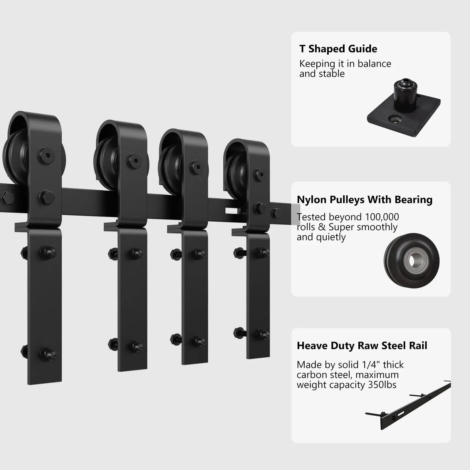 Bi-Folding Sliding Barn Door Hardware Track Kit (No Door) 