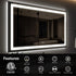 Black Aluminum Framed LED Bathroom Mirror 