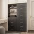 Black Storage Armoire With Drawers 