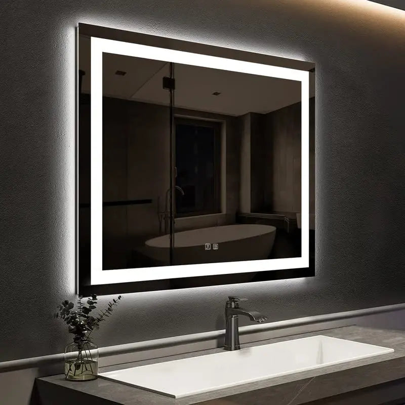 Compact Center Glow LED Bathroom Mirror 