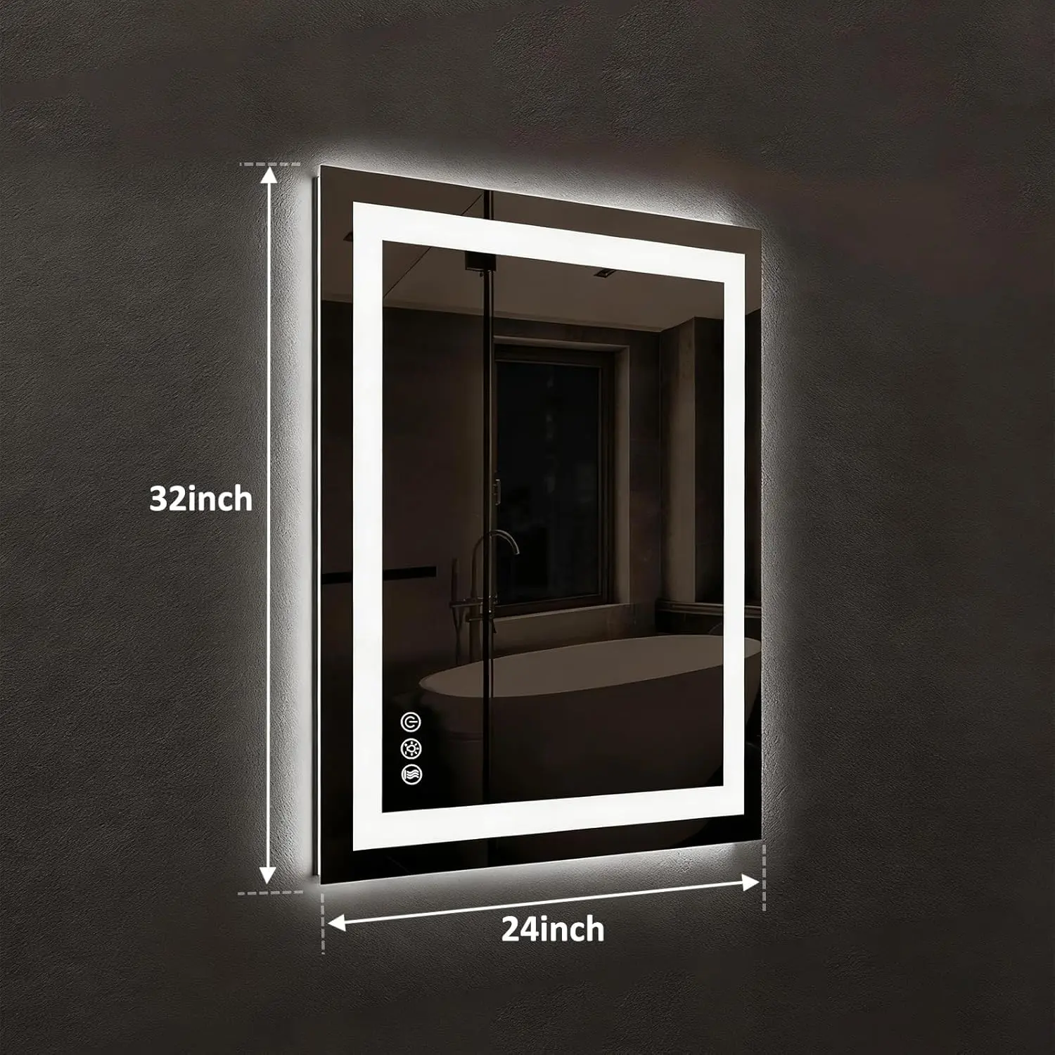 Compact Edge Glow LED Bathroom Mirror 
