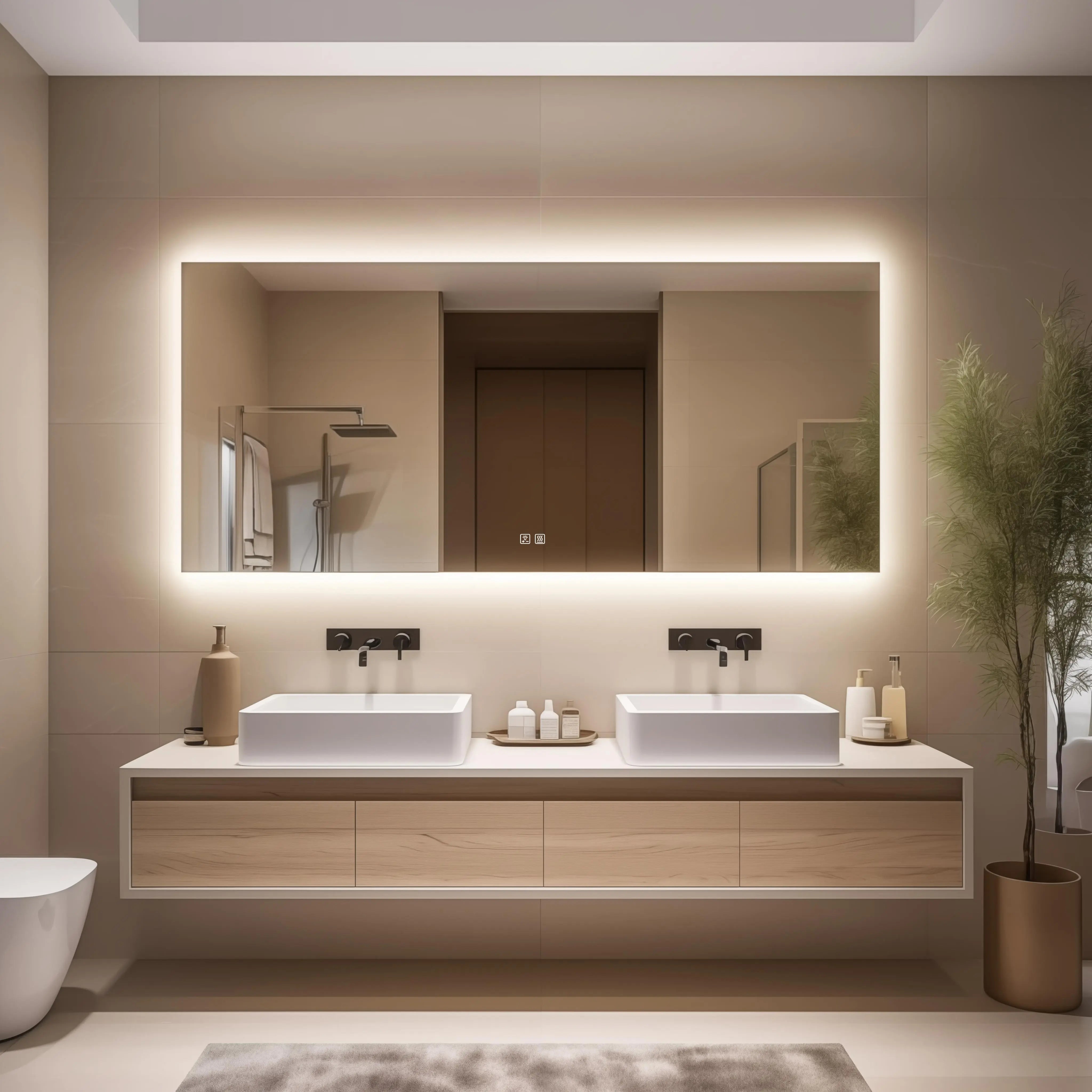 Deluxe Sleek Backlit LED Bathroom Mirror 