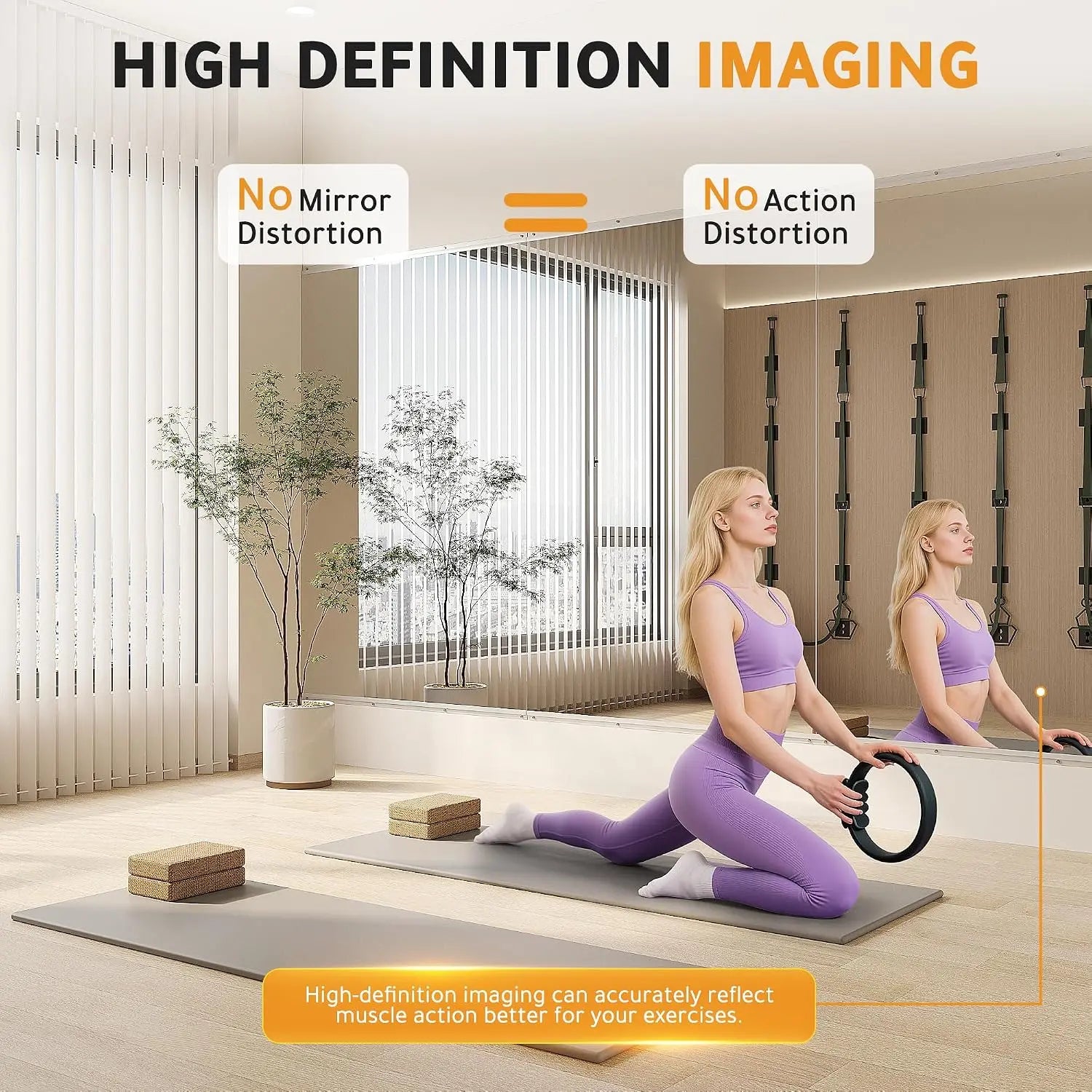 HAUSVITA  2 PCS Frameless Home Gym Mirror 