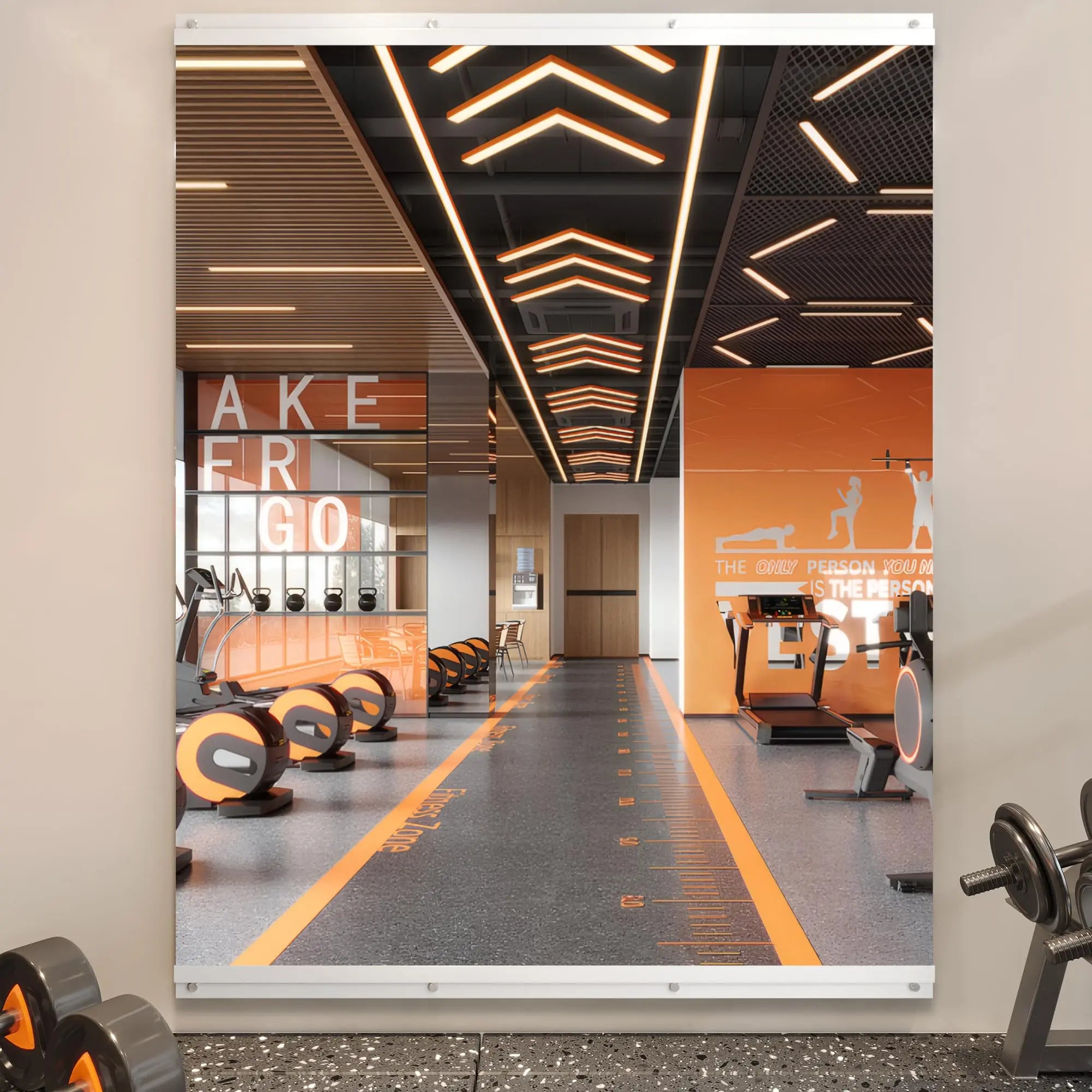 HAUSVITA  2 PCS Frameless Home Gym Mirror 