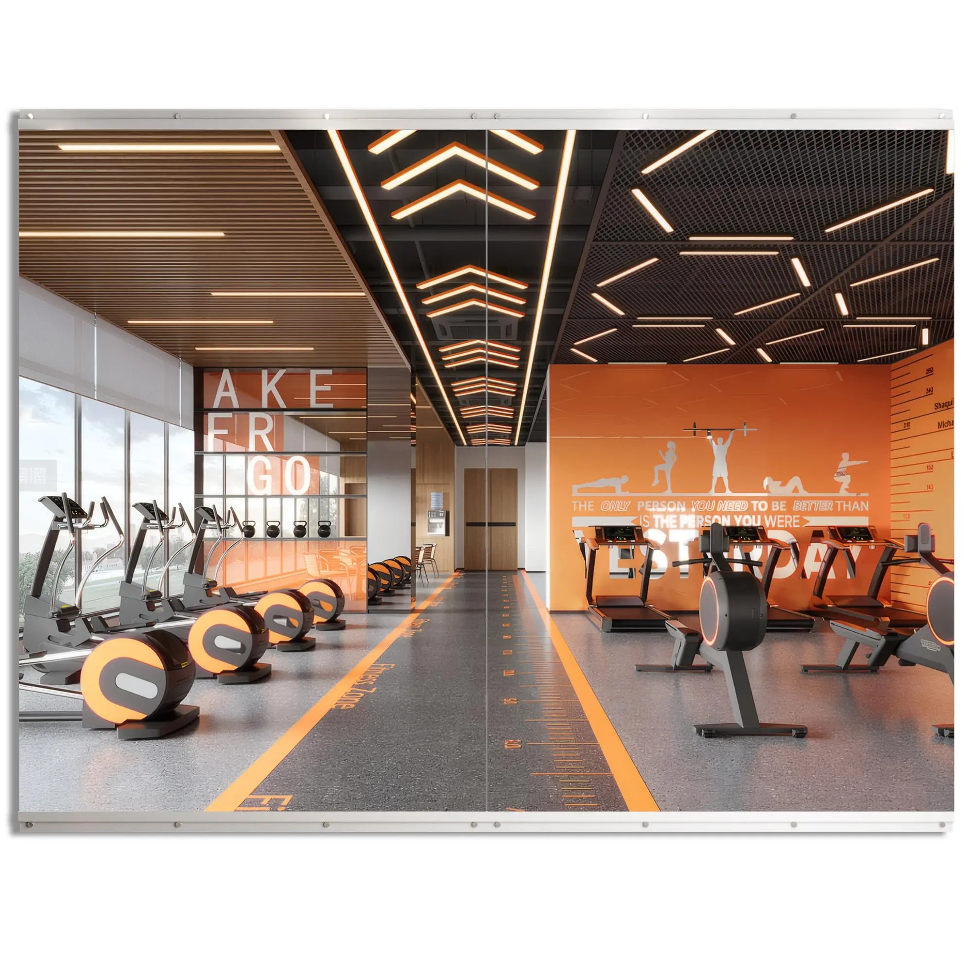 HAUSVITA  2 PCS Frameless Home Gym Mirror 