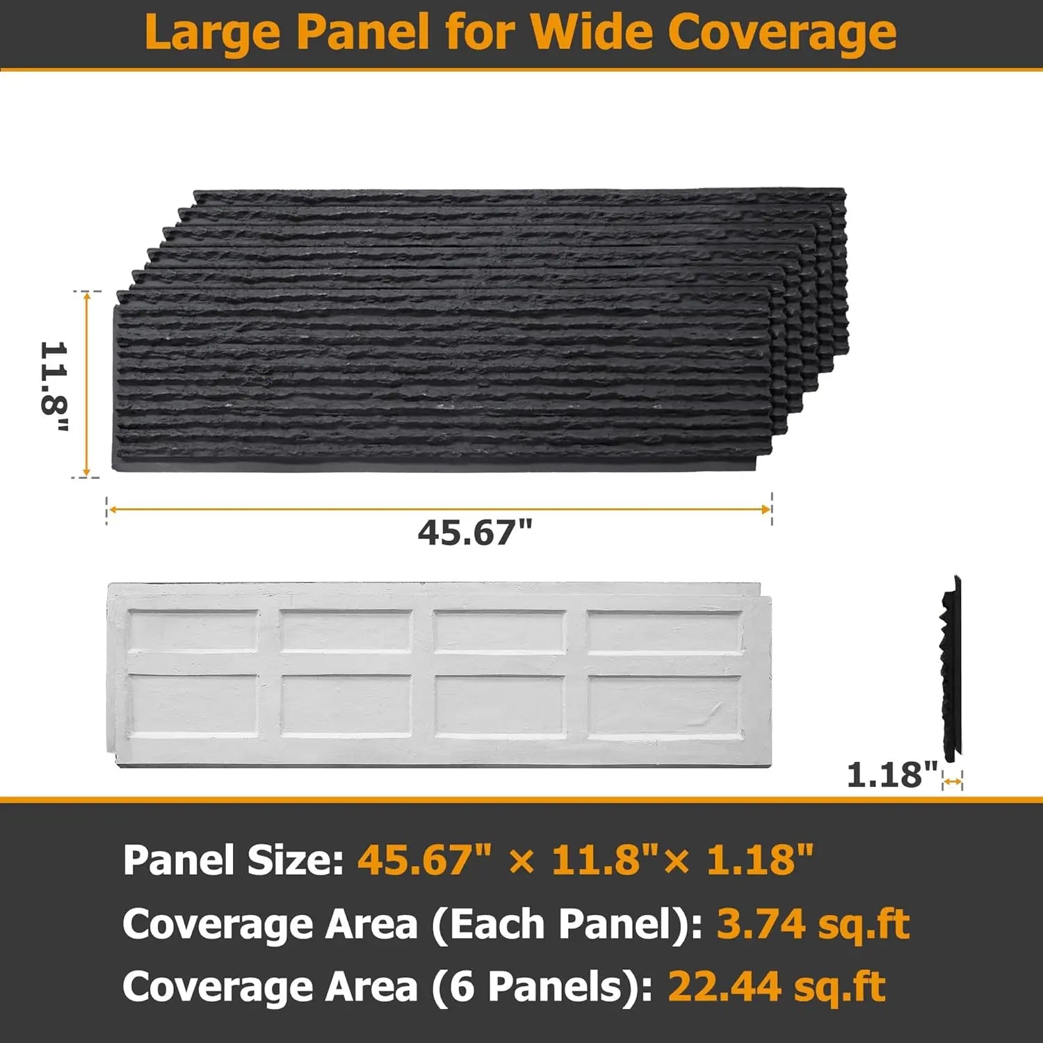 HAUSVITA 6-Packs  Faux Stone Wall Covering Panels 