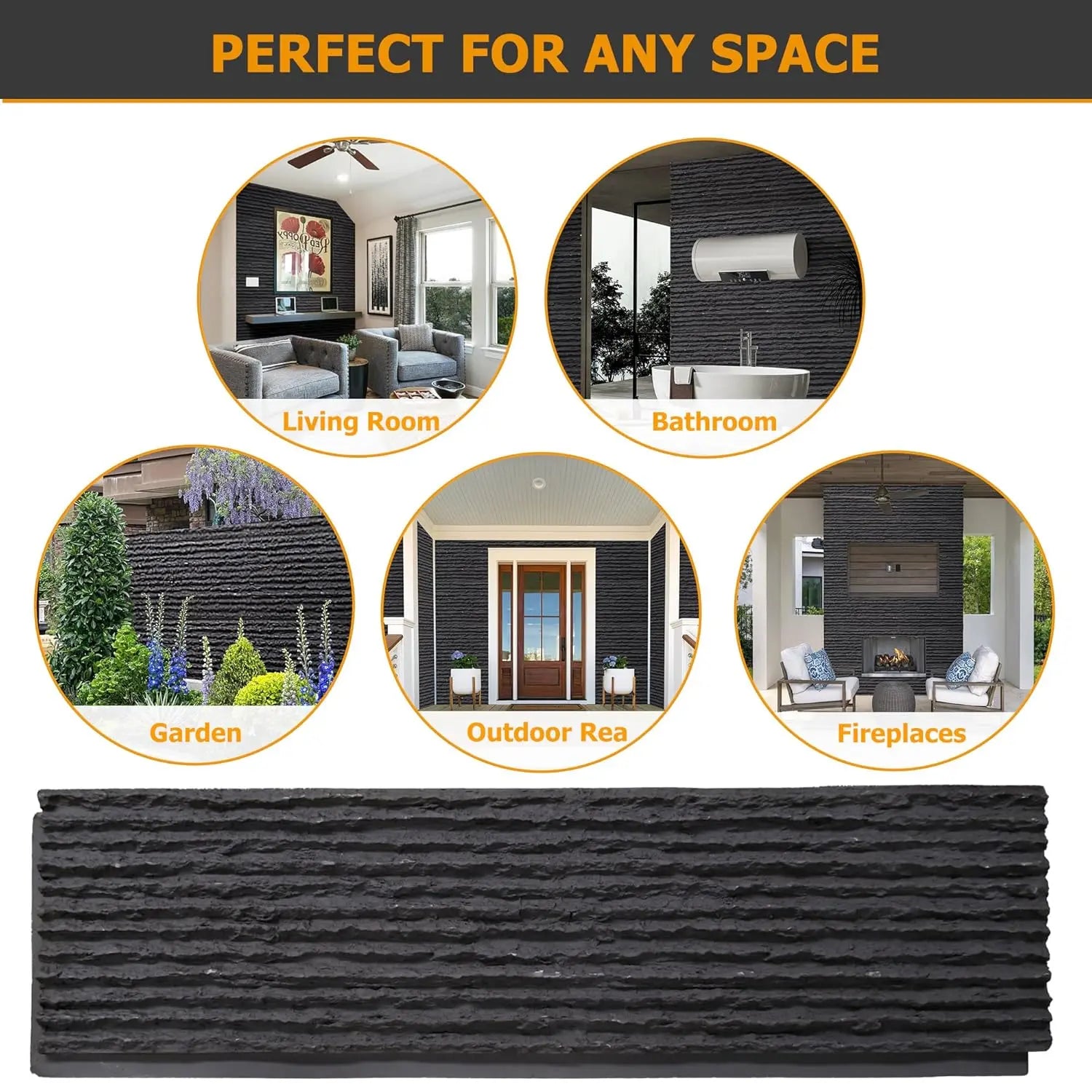 HAUSVITA 6-Packs  Faux Stone Wall Covering Panels 