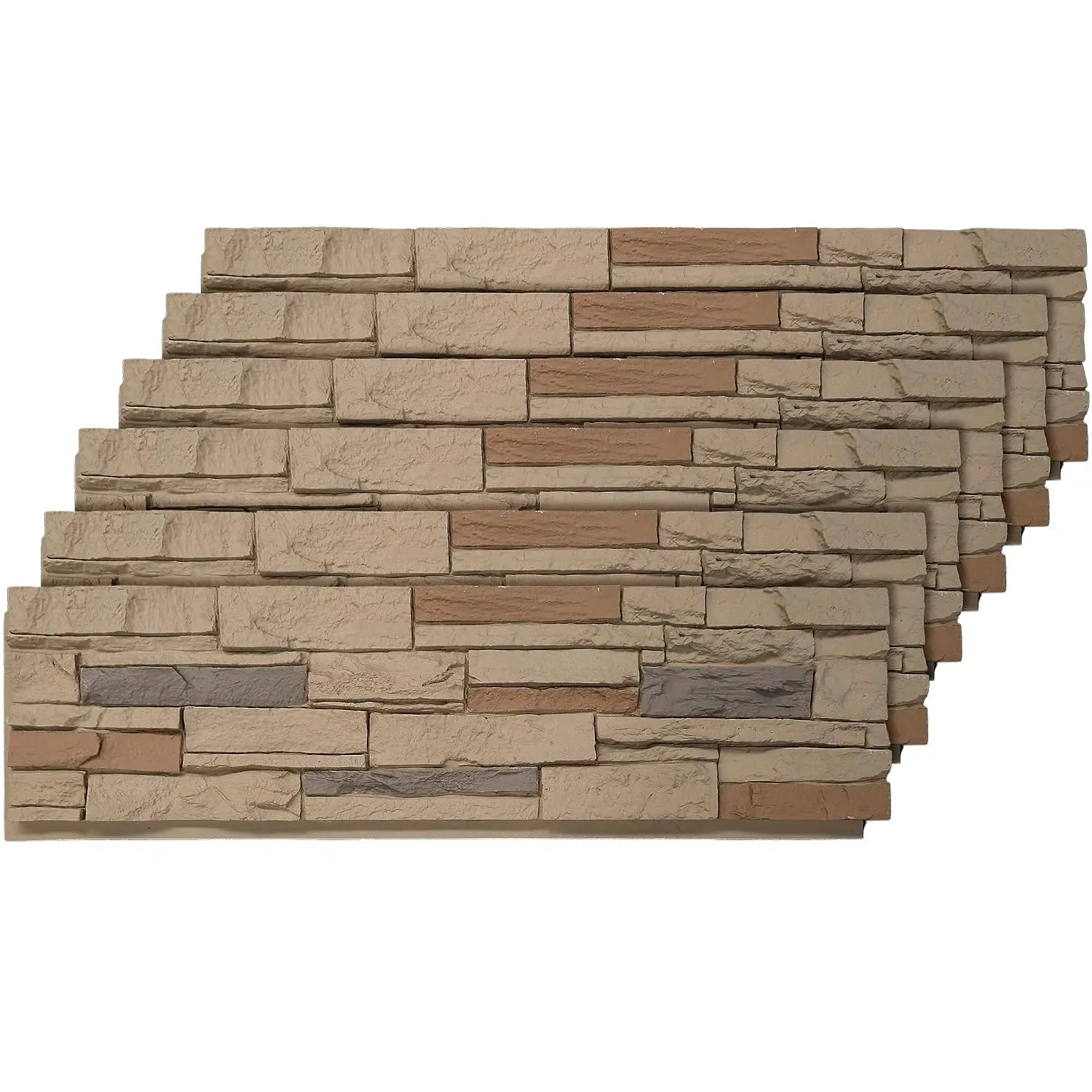 HAUSVITA 6-Packs  Faux Stone Wall Covering Panels 