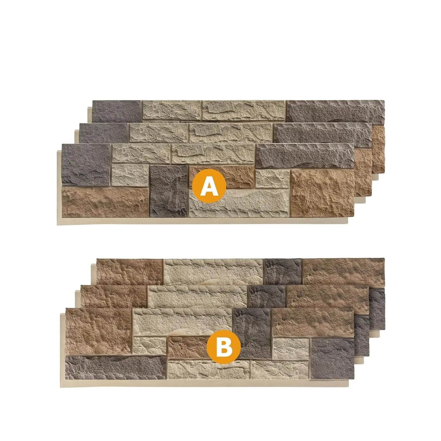 HAUSVITA 6-Packs  Faux Stone Wall Covering Panels 