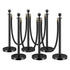HAUSVITA 6PCS Black Velvet Rope Stanchion Post with Stainless Steel Gold Stanchions 