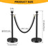 HAUSVITA 6PCS Black Velvet Rope Stanchion Post with Stainless Steel Gold Stanchions 