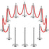 HAUSVITA 6PCS Black Velvet Rope Stanchion Post with Stainless Steel Gold Stanchions 