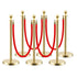 HAUSVITA 6PCS Black Velvet Rope Stanchion Post with Stainless Steel Gold Stanchions 