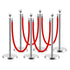 HAUSVITA 6PCS Black Velvet Rope Stanchion Post with Stainless Steel Gold Stanchions 
