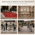 HAUSVITA 6PCS Black Velvet Rope Stanchion Post with Stainless Steel Gold Stanchions 