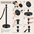 HAUSVITA 6PCS Black Velvet Rope Stanchion Post with Stainless Steel Gold Stanchions 