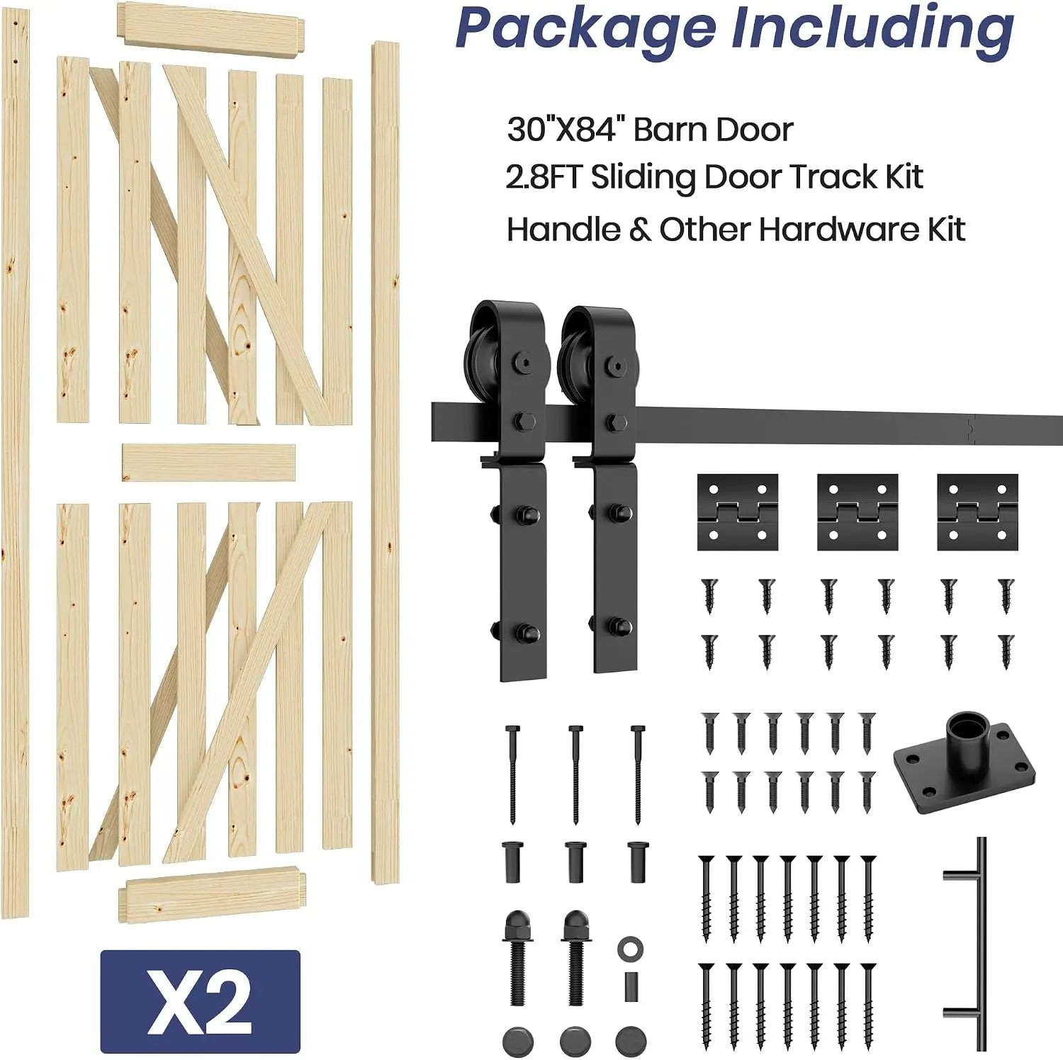 HAUSVITA  Bifold Barn Door with Hardware Kit 