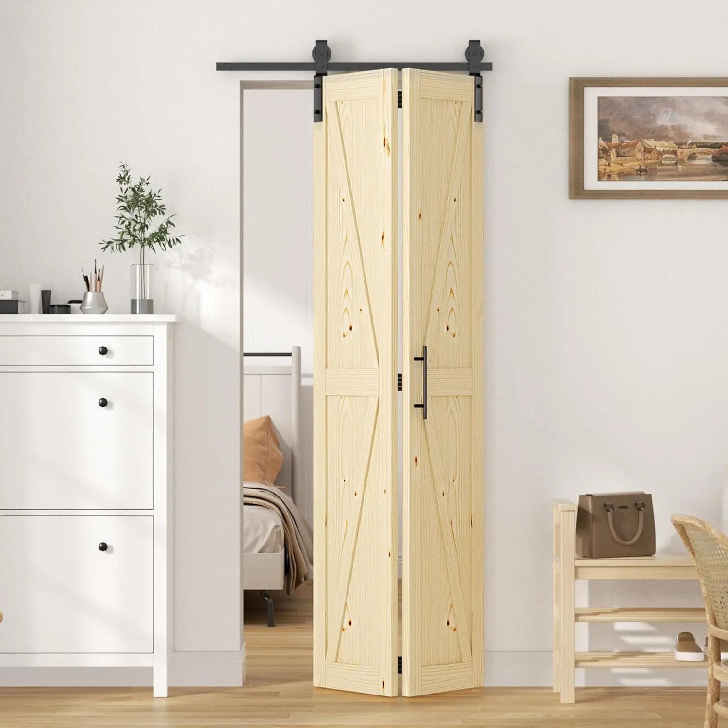 HAUSVITA  Bifold Barn Door with Hardware Kit 