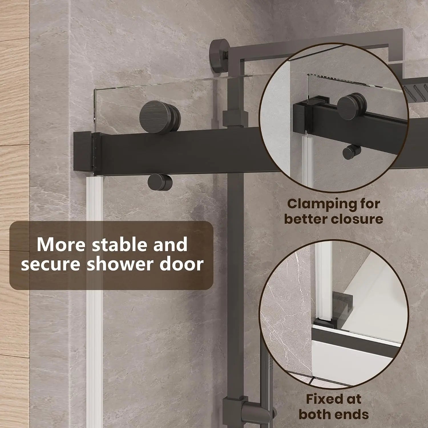HAUSVITA  Frameless Double Sliding Shower Door 