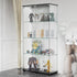 HAUSVITA  Glass Display Cabinet with 3 Shelves and Double Doors 