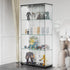 HAUSVITA  Glass Display Cabinet with 3 Shelves and Double Doors 