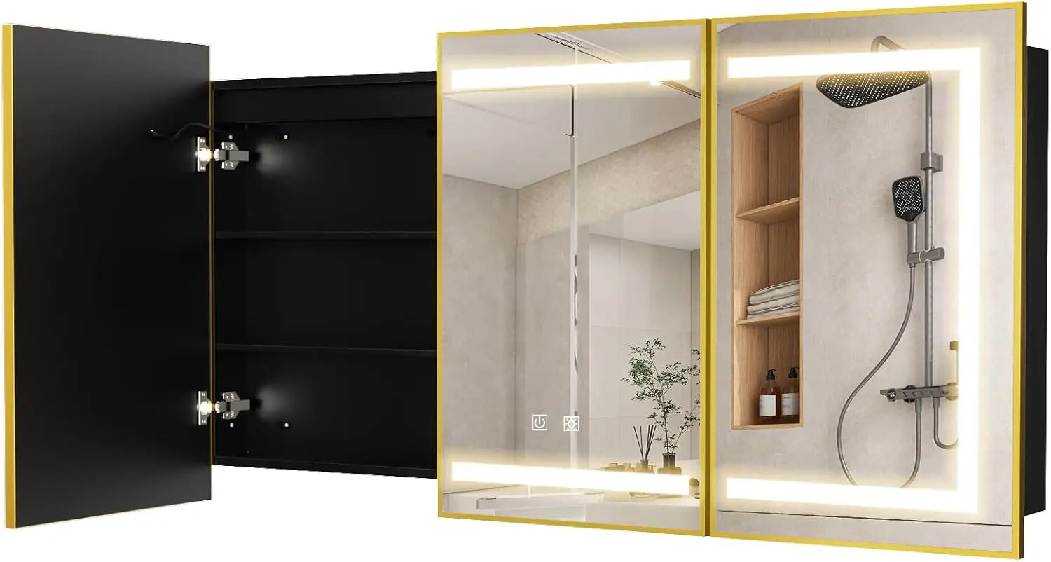 HAUSVITA  Lighted Bathroom Medicine Cabinet with Mirror 