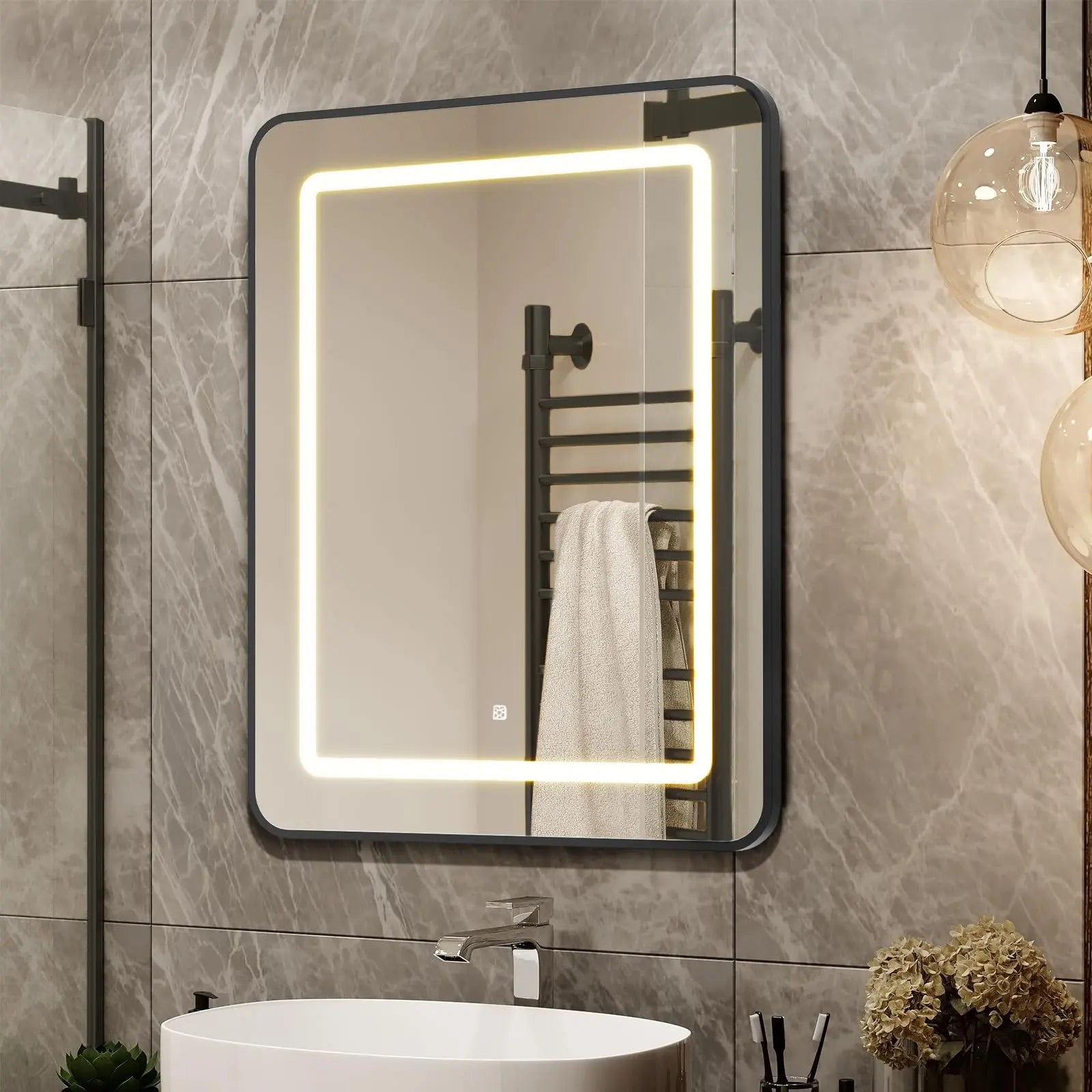 HAUSVITA  Lighted Bathroom Medicine Cabinet with Mirror 