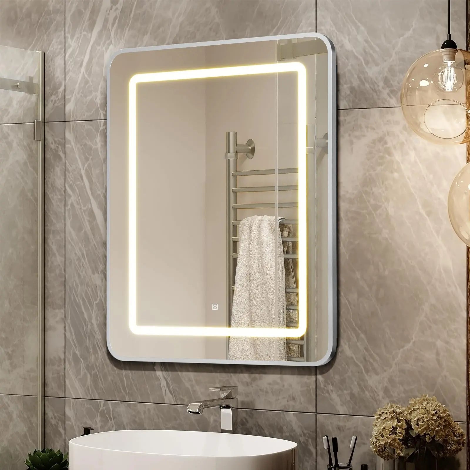 HAUSVITA  Lighted Bathroom Medicine Cabinet with Mirror 