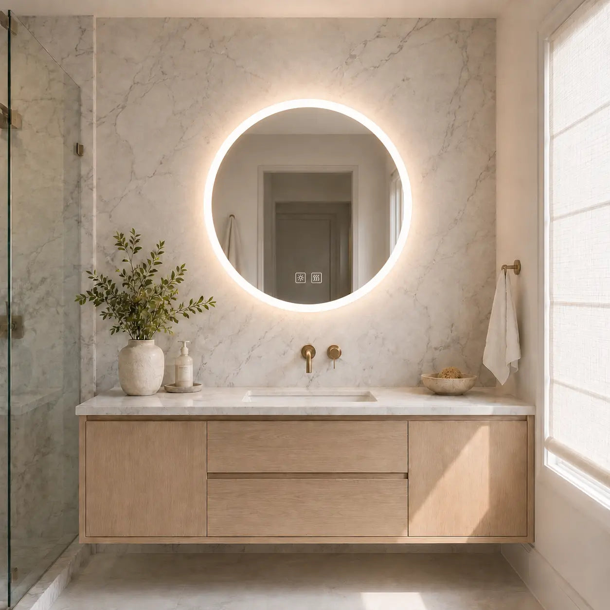 HAUSVITA  Round Edge  Glow LED Bathroom Mirror 