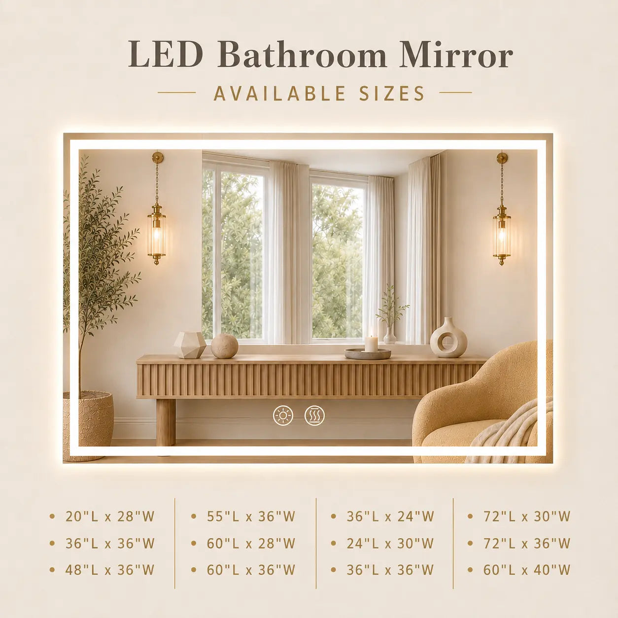 HAUSVITA Standard Center Glow LED Bathroom Mirror 
