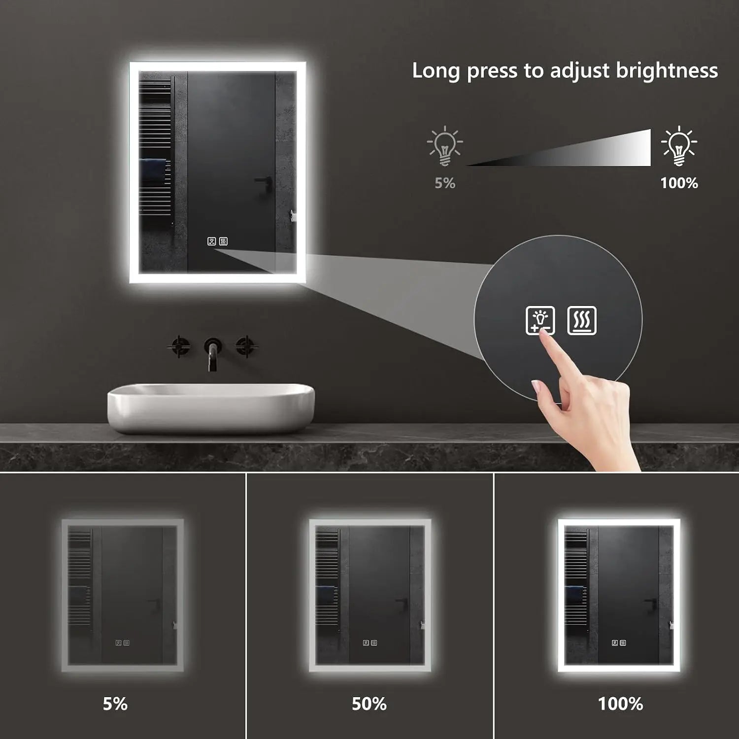HAUSVITA  Standard Edge  Glow LED Bathroom Mirror 