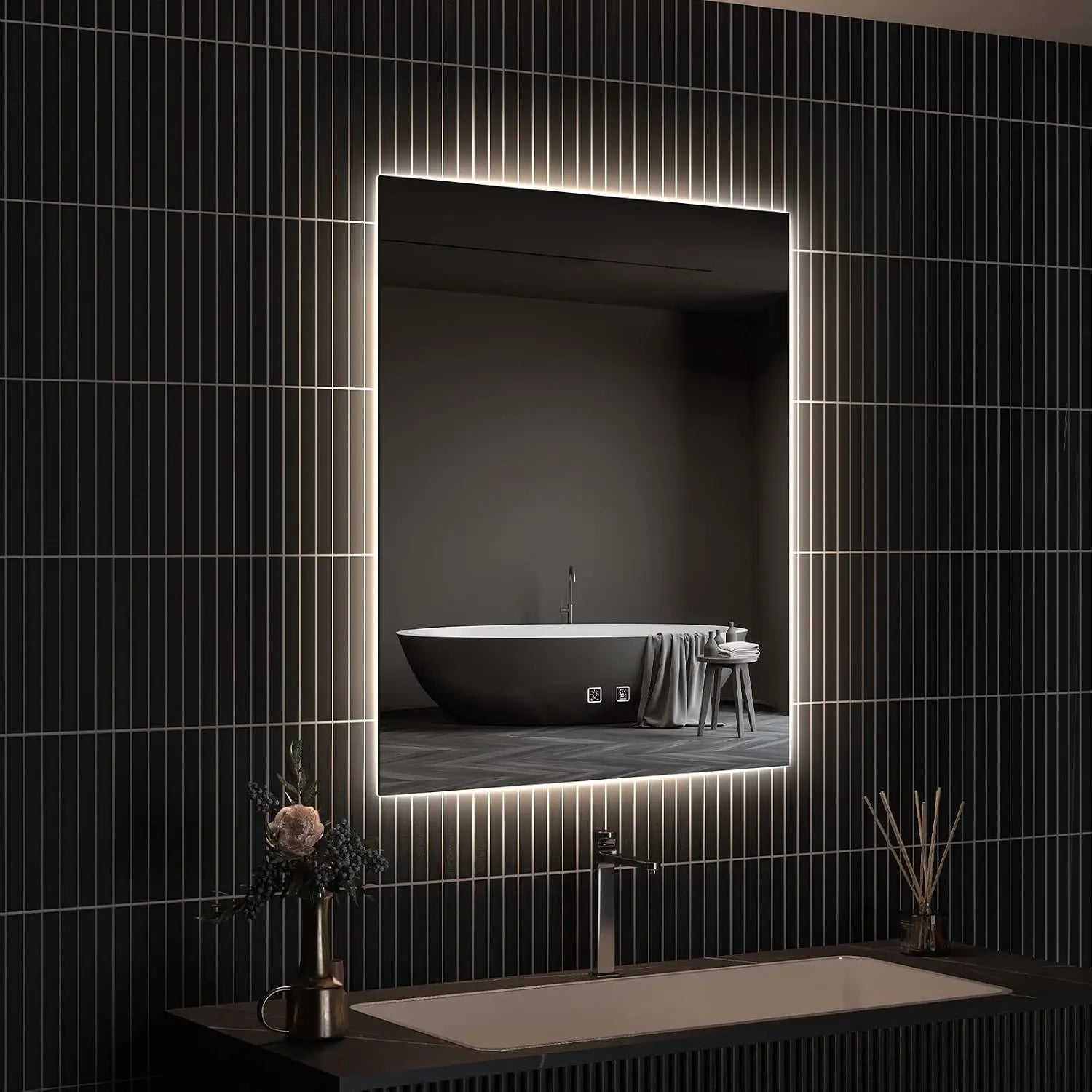 HAUSVITA  Standard Sleek Backlit LED Bathroom Mirror 